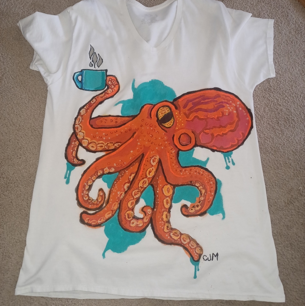 Custom Octopus T Shirt Size Large Mens